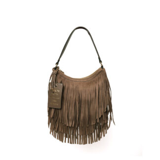 Le pandorine Borsa a spalla Arizona scamosciata con frange